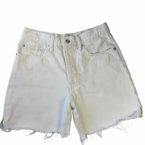 ✅Lucky Brand Women's White Traveler Jean Shorts high waisted 6” inseam size 6/28